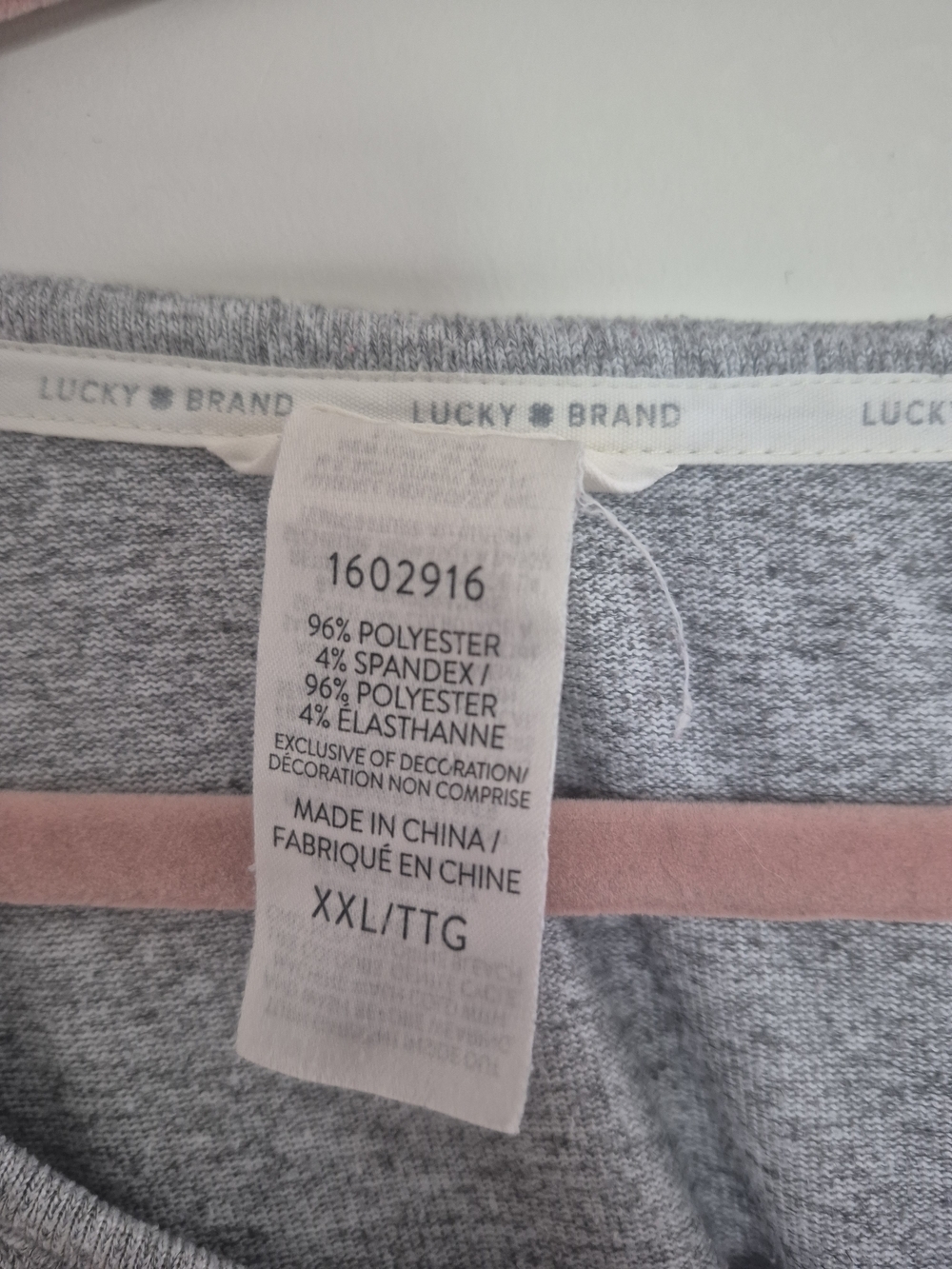 Lucky Brand Grey Lucky Script Graphic Tee XXL - Picture 3 of 5